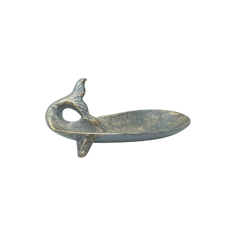 Cast Iron Nautical Jewelry Tray Whale Design
