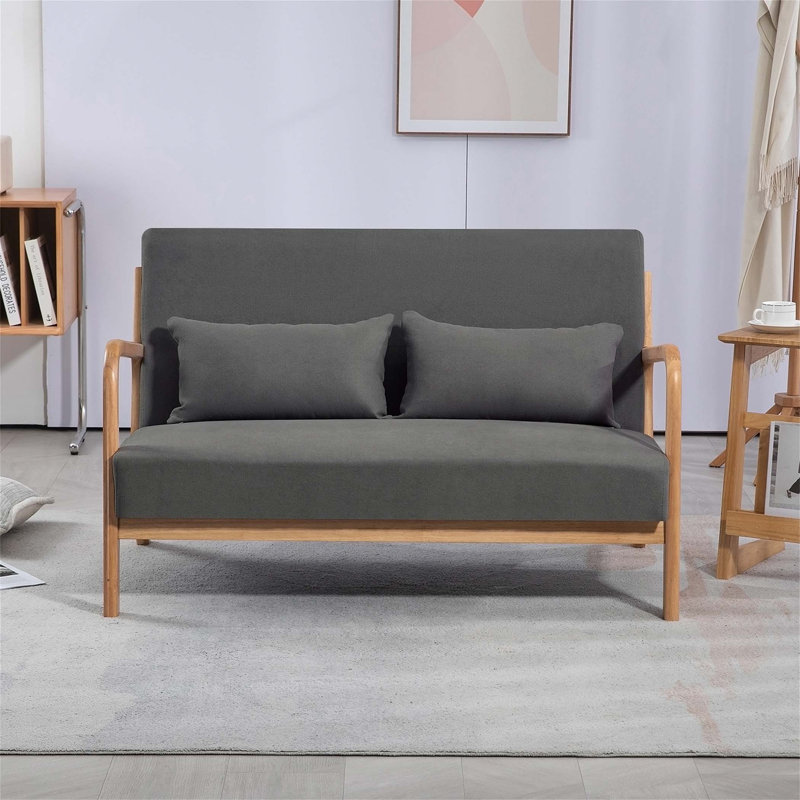 Upholstered 45.7'' Sofa, Dark Gray