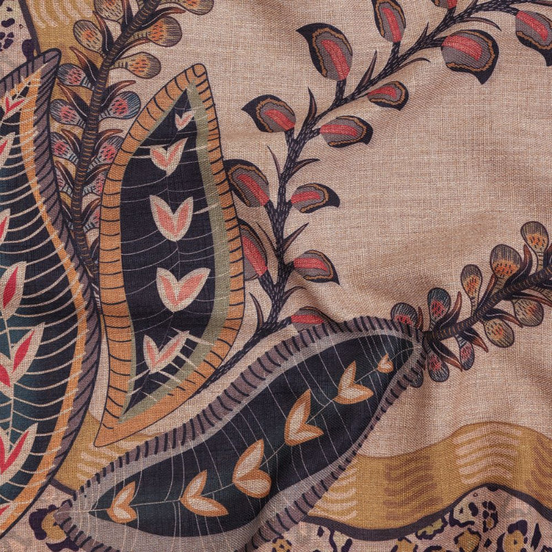 Monkey Tales Tablecloth - Linen, 138" L, Stone