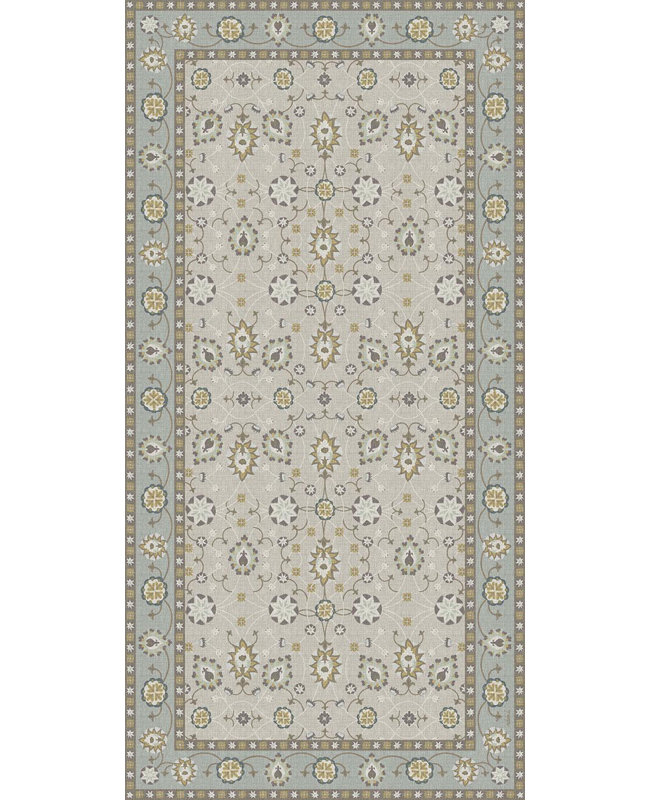 Armenia Beige Cushioned Kitchen Mat, Rectangle  2' x 8'