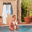 Porte-serviettes mural avec 8 crochets, porte-serviettes en acier au carbone pour la salle de bain, la piscine et l'extérieur, organisateur durable et antirouille pour serviettes, peignoirs et plus