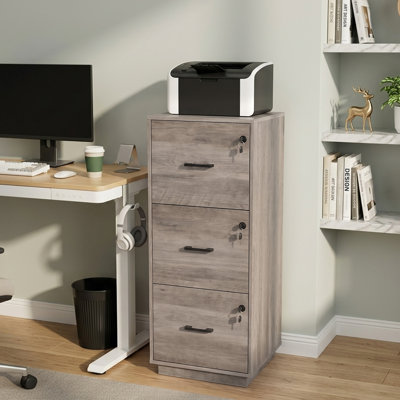 Classeur en bois 3 tiroirs avec serrure 38,58 "H