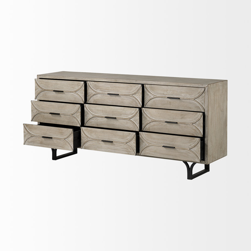 Diane 70.1'' Sideboard, Black/Light Brown