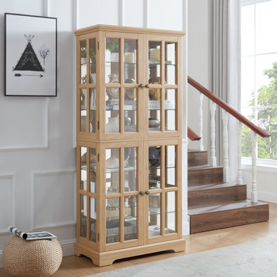 Charmante armoire vitrée avec tablettes réglables et étagère antique élégante