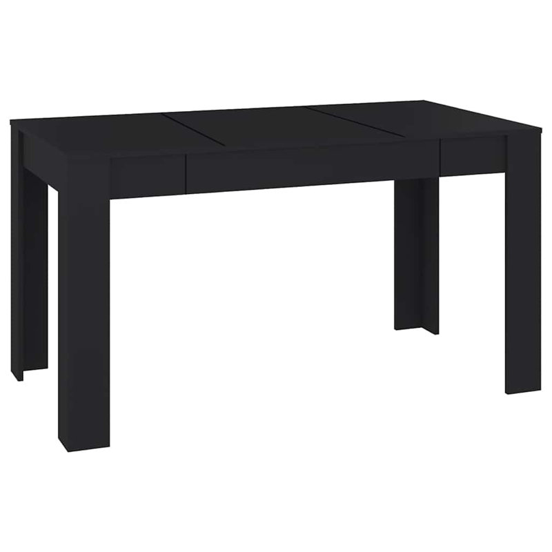 Gille Oak Rectangular Dining Table, Black, Black