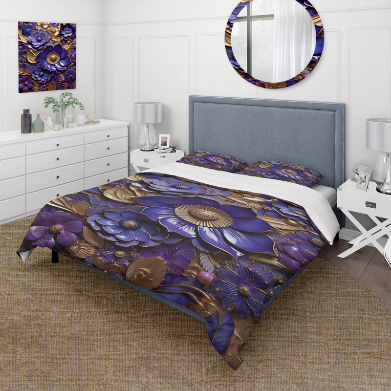 Ensemble de housse de couette à motif floral 2 Rajasthan Royal, Housse de couette pour grand lit