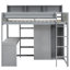 Wood Twin Loft Bed, Grey - Fitted With Ample Storage Facilities Bed In Secure-1728988112