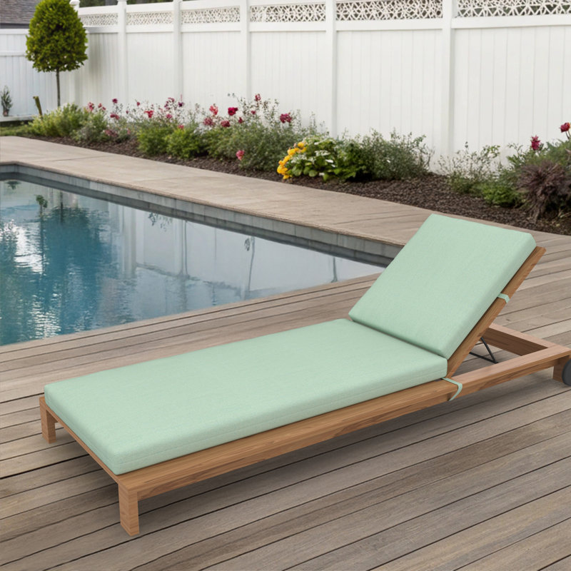 Outdoor Sunbrella® Chaise Lounge Cushion, Canvas Spa Sunbrella® Canvas, 23" x 29"/25" x 47" 