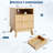 Modern Wave Fluted Wooden Nightstand, Bedside Table with Charging Station, 2 Drawers & Open Cubby, USB and AC Outlets for Bedroom-129158398