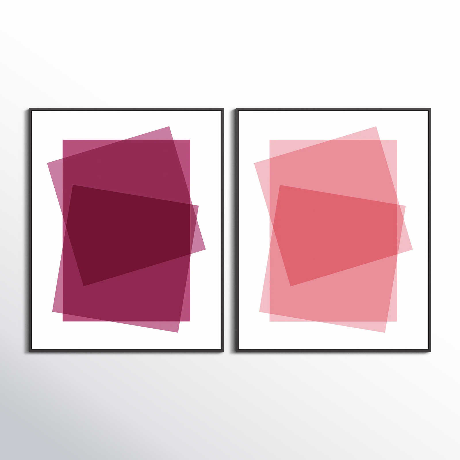 Claret & Pink Kami by Jacques Pilon, Black Framed Canvas, 25" H x 20" W