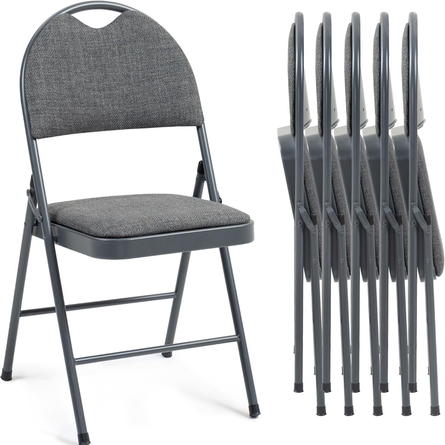 Latitude Run® Folding Chairs Set Of 6 Padded Folding Chairs With ...