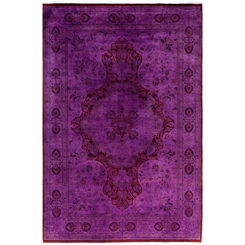Overdyed One-of-a-Kind 6' 2" X 9' 3" Hand Knotted Area Rug
