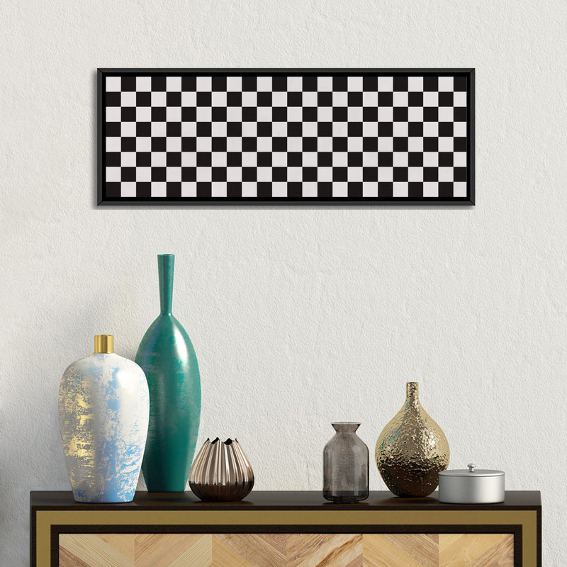 Albree Modern Art - Finish Line - impression sur toile tendue, H 20 po x l 60 po x P 1,5 po, Cadre noir