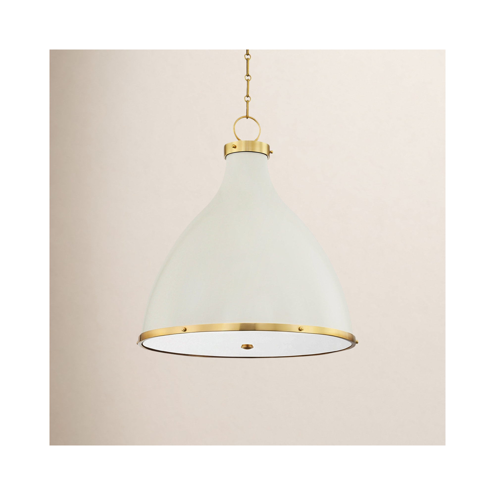 3 Light Metal Pendant, Aged Brass