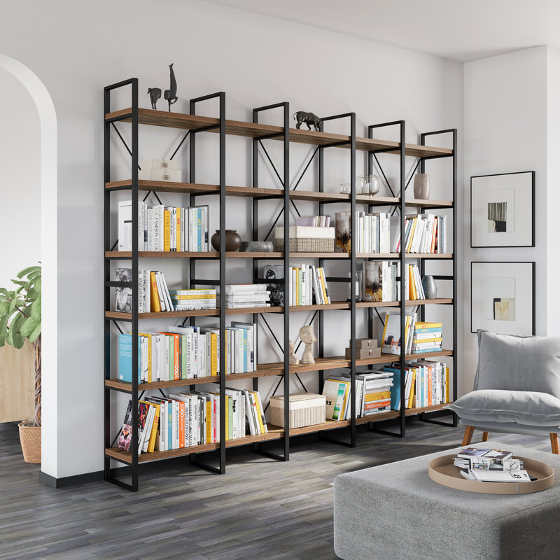 Bibliothèque Verendrye, Bois de noyer foncé, H 86 po x l 106 po x P 11,3 po