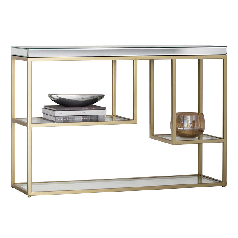 Brezza 120cm Glass Top Console Table, Champagne