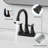 2-Handle 4-Inch Matte Black Bathroom Faucet, Bathroom Vanity Sink Faucets With Pop-Up Drain And Supply Hoses