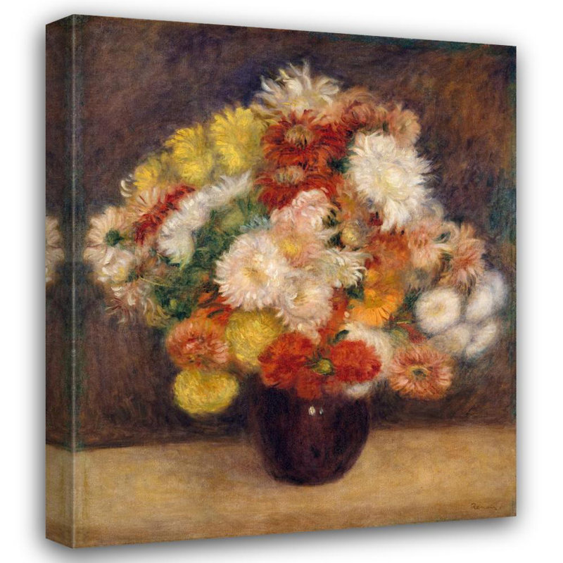 «Bouquet of Chrysanthemums» par Pierre-Auguste Renoir - Art mural sur toile tendue avec châssis, H 24 po x l 17 po