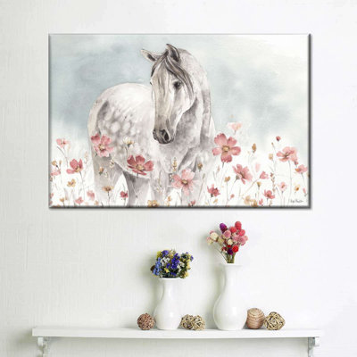 «Horse Impressionistic White Horse», reproduction sur toile