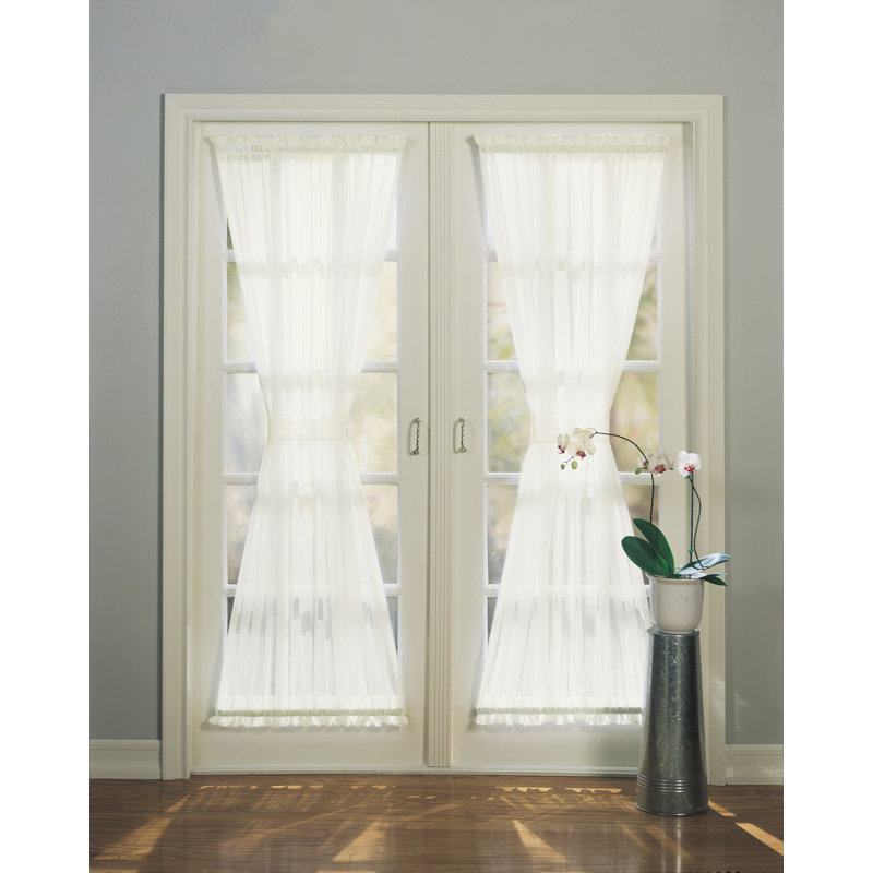 Panneau de rideau transparent avec passe-tringle Wayfair Basics®, Coquille d'oeuf, l 59 po x L 72 po