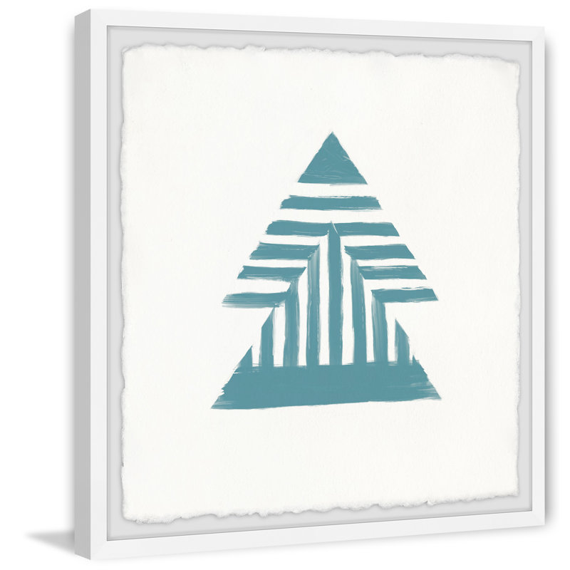 Striped Pyramids - Single Picture Frame Painting, 41 cm H x 41 cm W