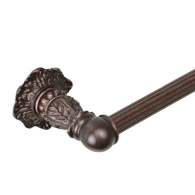 Acanthus 24 inches c.c. {approximately} towel bar Renaissance style with 5/8 reeded center in Antique Brass