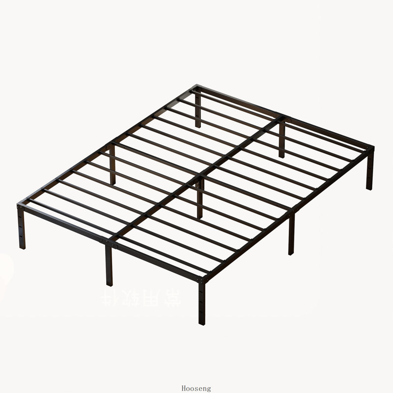 Cadre de lit Queen en métal robuste de 35,5 cm (14 pouces) avec espace de rangement sous le lit de 31,2 cm (12,3 pouces) et capacité de charge de 449 kg (990 lb), noir