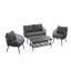 4-piece Outdoor Patio Set With Plastic Wood Table & Rope Storage, Loveseat + 2 Armchairs-972663689-972663691