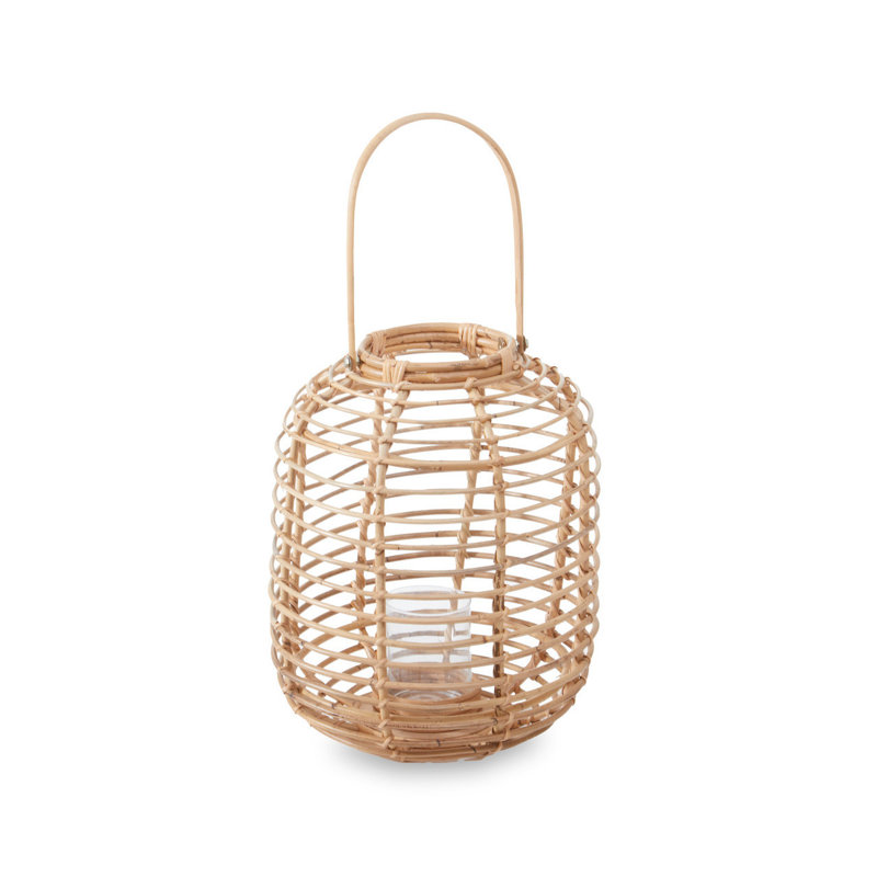 Bourbeau Wicker Tabletop Lantern, Natural