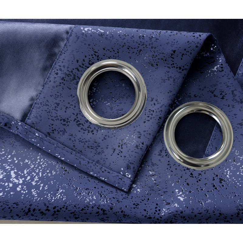 Rideau occultant en polyester Tampere, Bleu marine, L 54 po x L 90 po