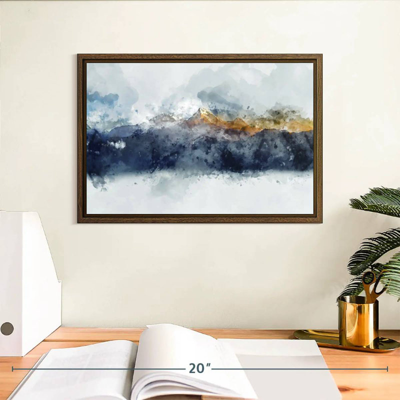 Bolan Mountain Range, 13" X 9", Floating Frame Walnut