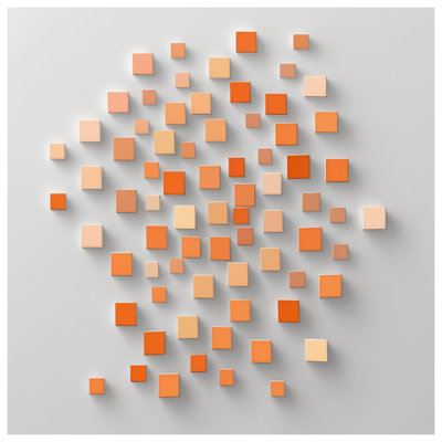 Édredon carré orange et beige