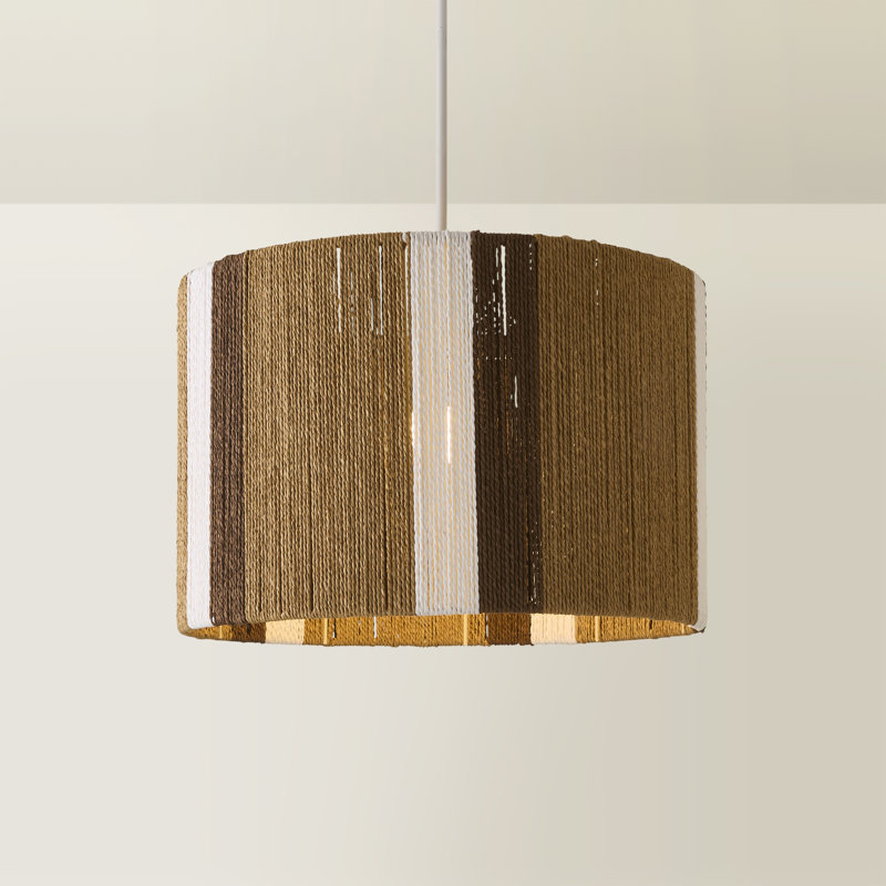 30cm H Wicker Drum Pendant Shade ( Slip-On ) in Brown
