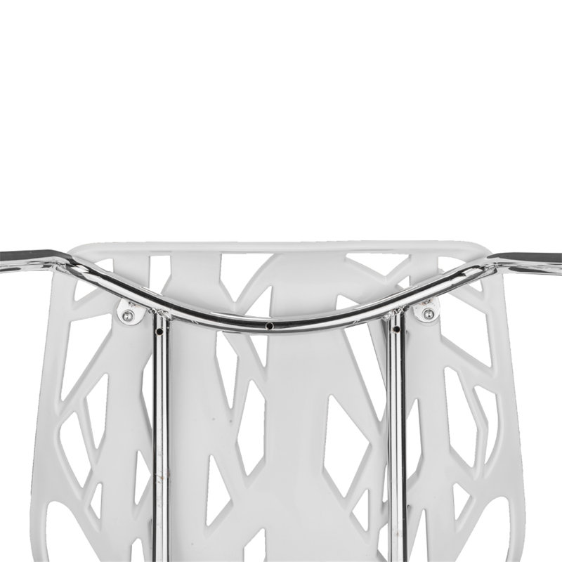 Chaises longues nid d'oiseau blanc à motif de branches blanches - ensemble de 4 sièges modernes pour les loisirs à la maison et le restaurant
