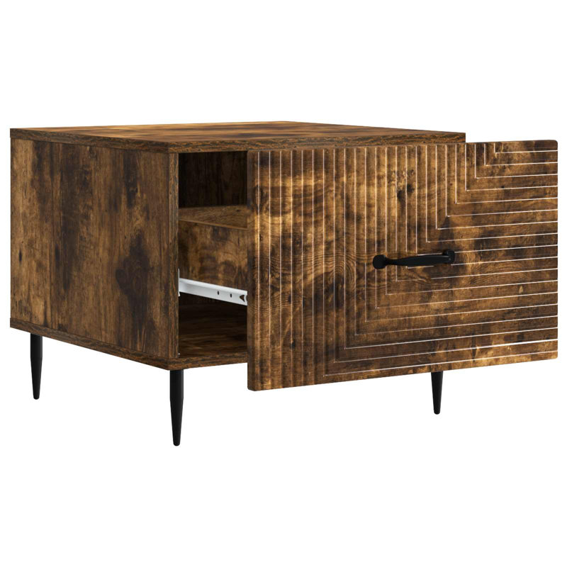 Coffee Table with Storage, 40cm H x 50cm L x 49cm W, Smoked Oak