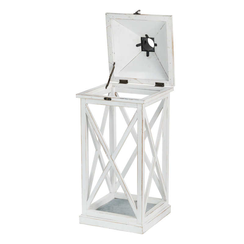 Berau 24'' H Wood Tabletop Lantern
