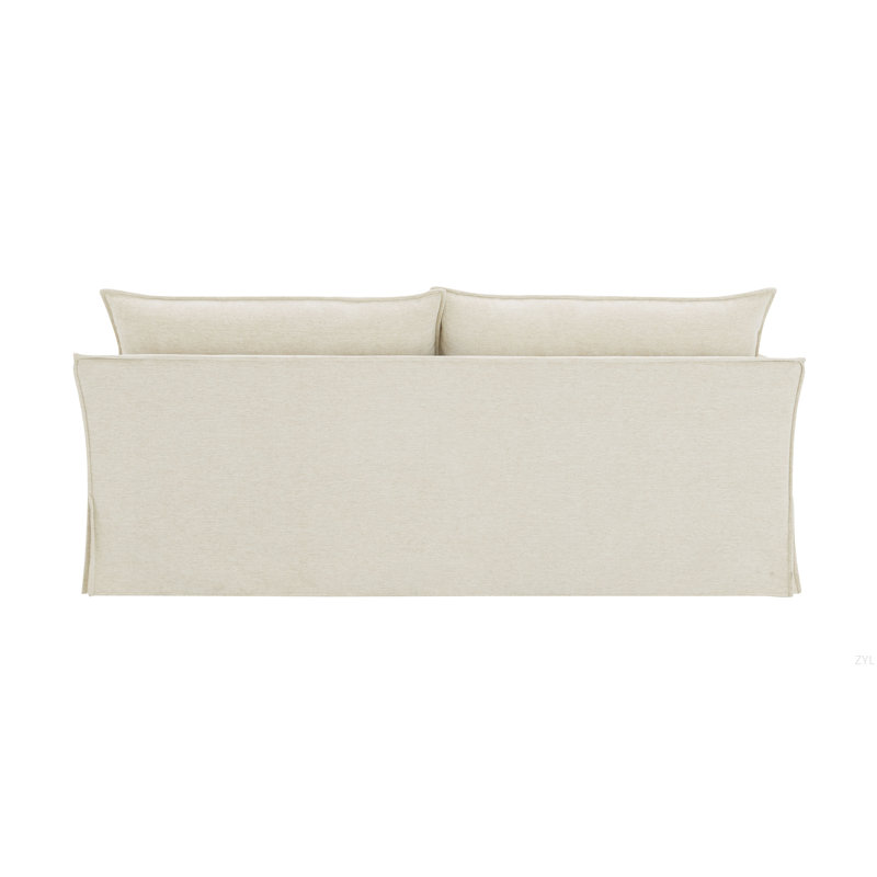 Beige Linen Sofa W/2 Pillows