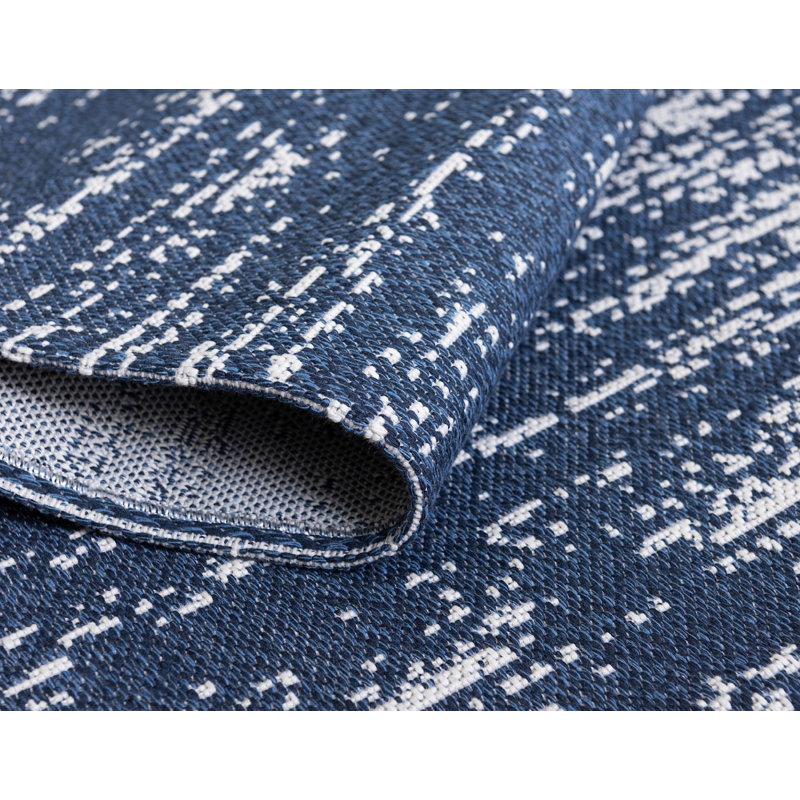Tapis bleu marine / ivoire Draco, Rectangle 8 pi 5 po x 11 pi 4 po