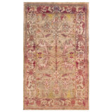 Warm Tribal Animal Design Antique Cotton Indian Agra Area Rug