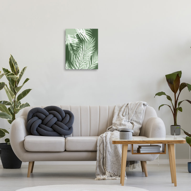 «Abstract Palm Leaves», art mural sur toile par Melonie Miller, H 20 po x l 16 po