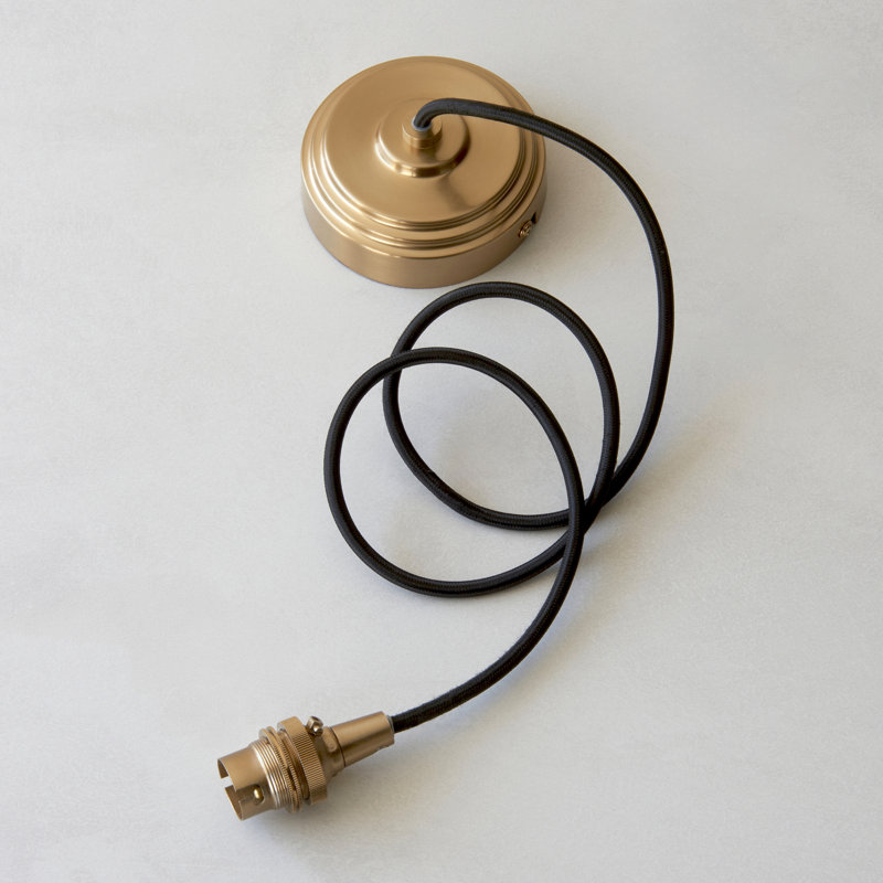 Elton Cable Set for B22 lightbulb, Brass/Black