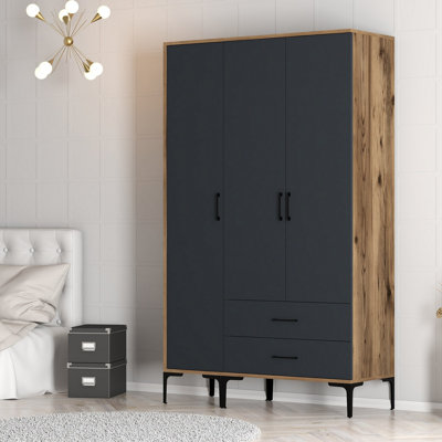 Berend 3 Door Manufactured Wood Wardrobe