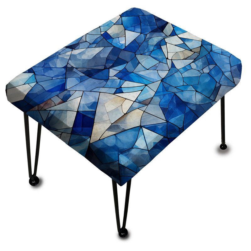 Repose-pieds géométrique profond en verre bleu cobalt Symmetry