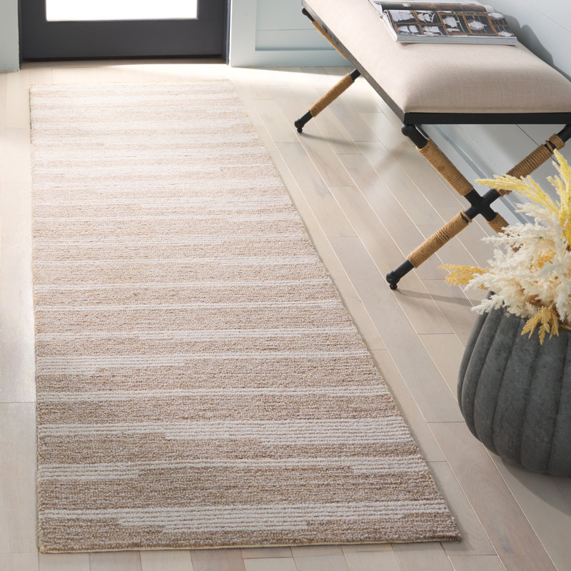 Mable Ebony Hand Tufted Wool Cotton Rug in Beige/Ivory, Runner 2'3" x 9'