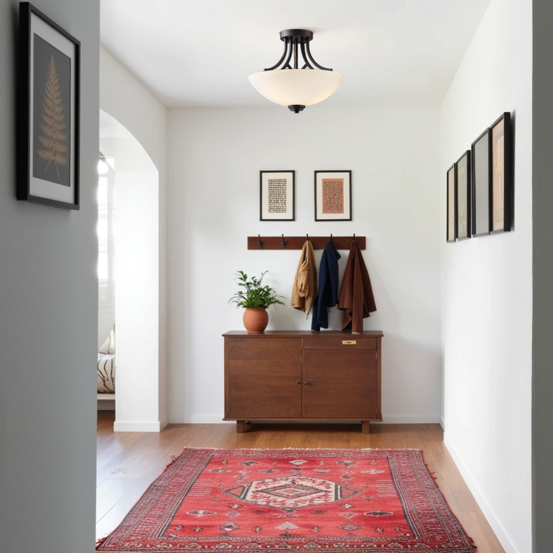 Burgis Glass Semi Flush Mount