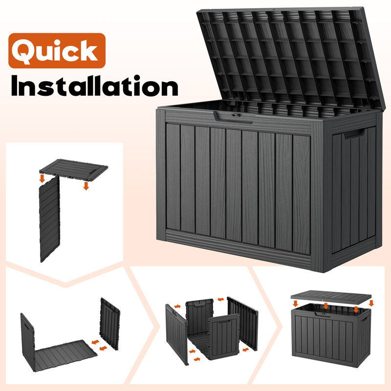 Boîtes de rangement Oudoor imperméables et résistantes aux rayons UV, Noir
