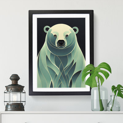 Polar Bear Art Nouveau - Framed Print