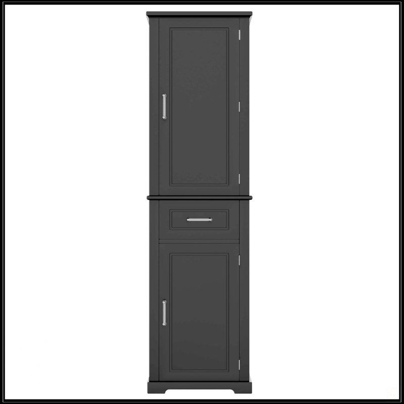 Grande armoire de rangement pour salle de bain, Noir