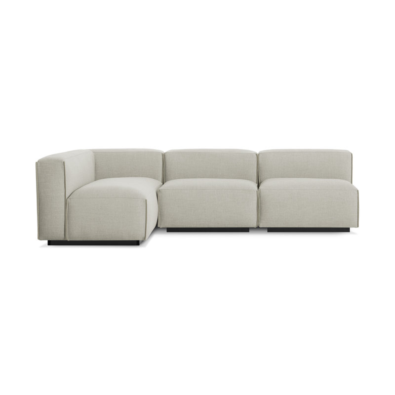 Cleon Modular Sectional, Maharam Meld in Panda 100% Polyester, Right Hand Facing