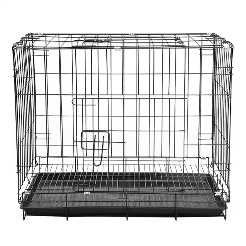 Warsaw Plastic Tray Iron Pet Cage with 2 Doors, Medium (60cm H x 70"cm W x 50cm D)